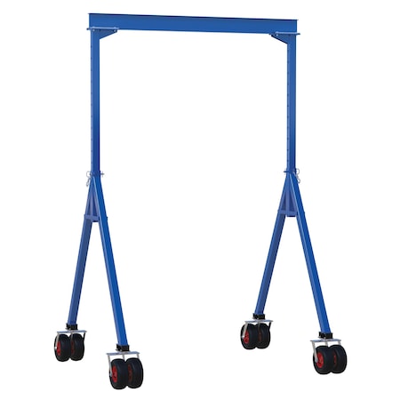 Vestil Steel Adjustable Height Gantry Crane w/Pneumatic Rubber Casters 10 ft. x 12 ft. 4K Blue AHS-4-10-12-PNU